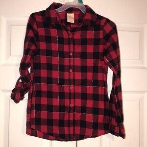 Girl’s Flannel Buffalo Plaid Shirt